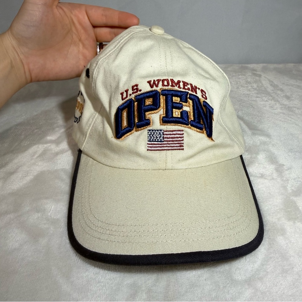 Vintage 2001 U.S. Women’s Open Golf Hat Ahead Strapback Cream Navy‎